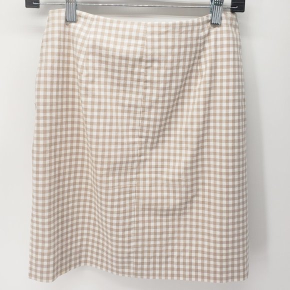Sam TY | Checker Skirt | Tan & White - Picture 2 of 4